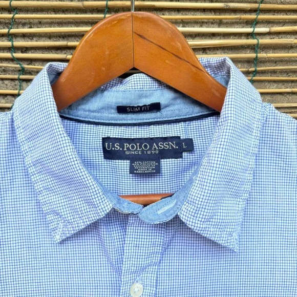 U.S. Polo Assn. slim fit short sleeve button down shirt in size Large men - Picture 1 of 8